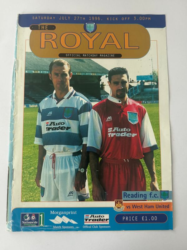 Reading v West Ham United - 27/7/96