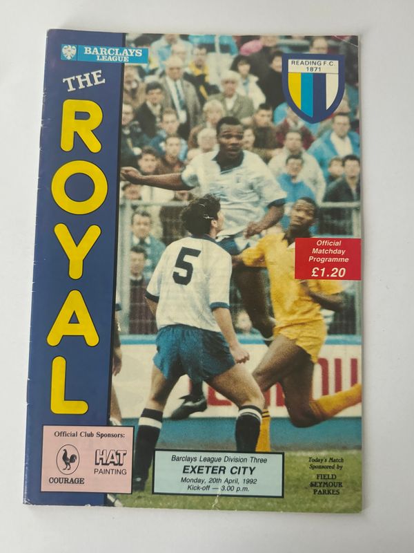 Reading v Exeter City - 20/4/92