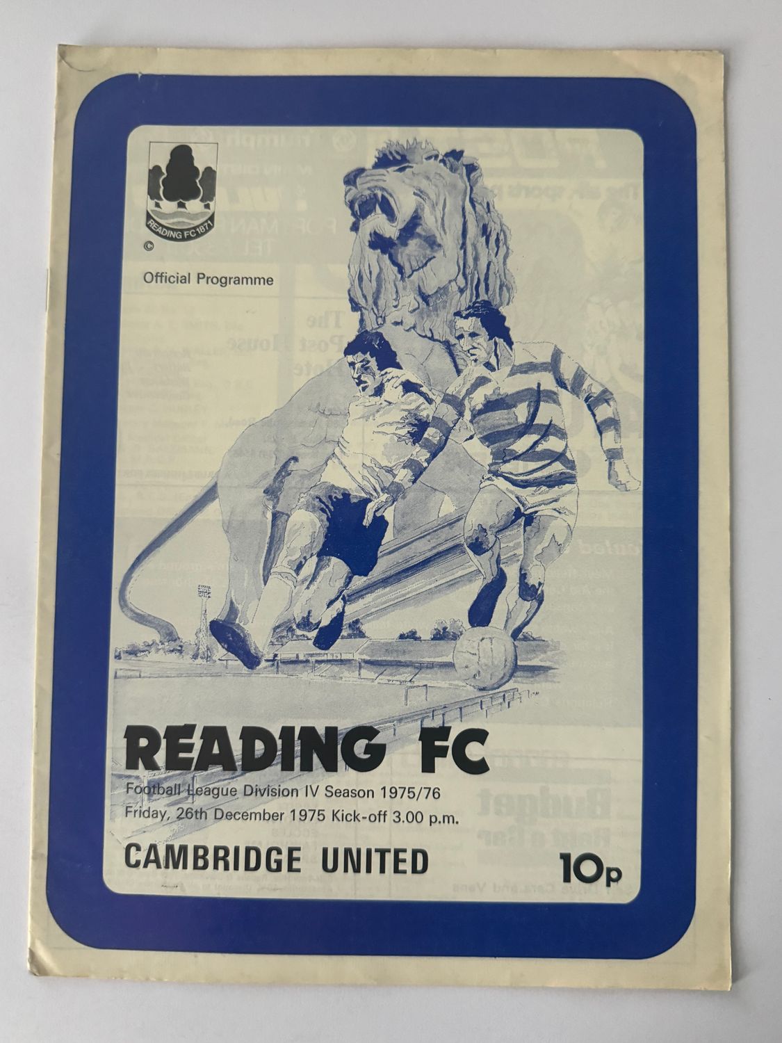 Reading v Cambridge United - 26/12/75