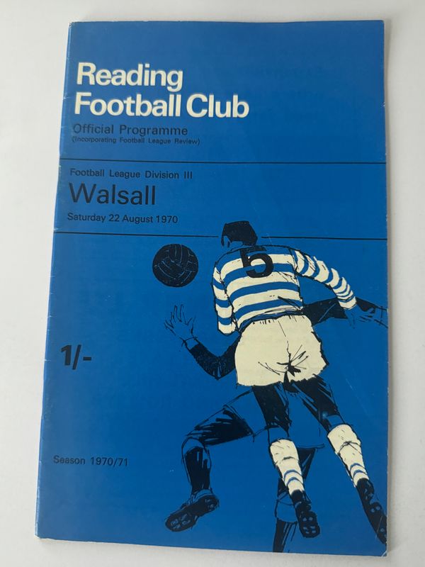 Reading v Walsall - 22/8/70