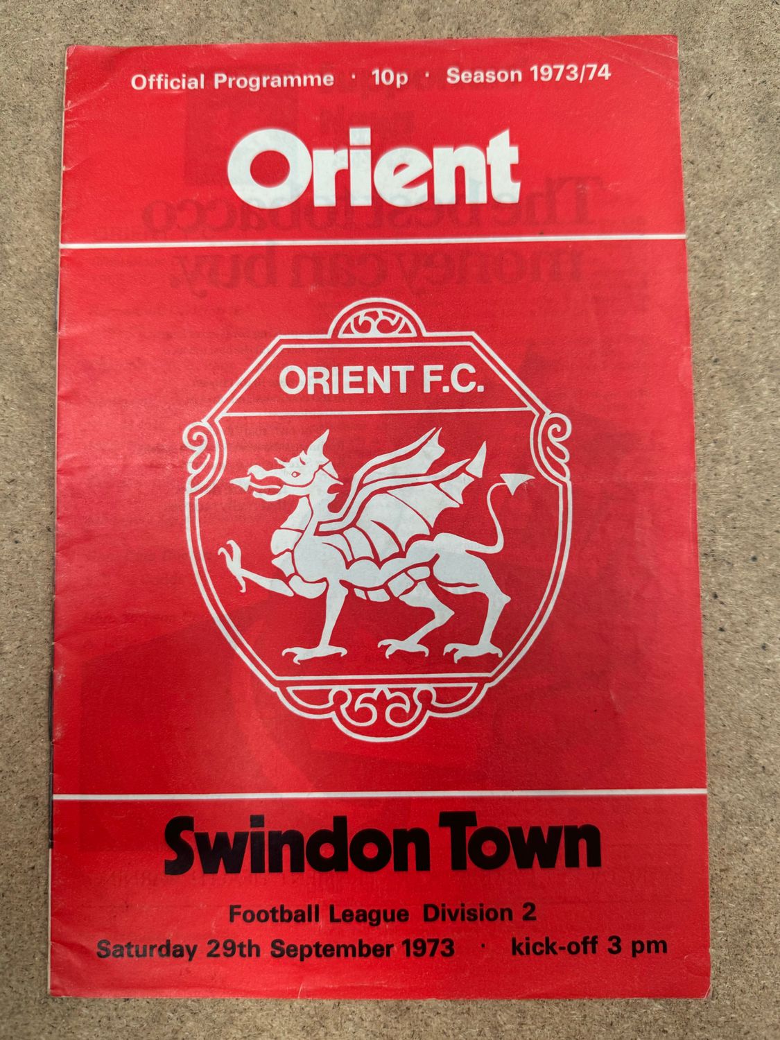 Leyton Orient v Swindon Town - 29/9/73