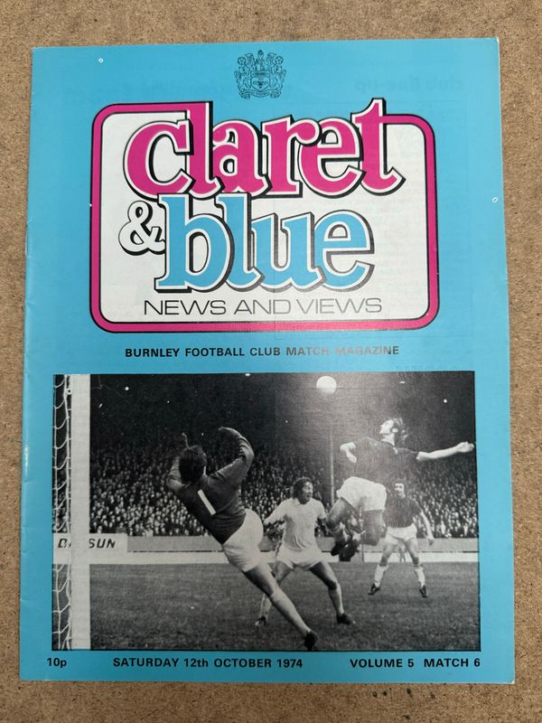 Burnley v Manchester City - 12/10/74