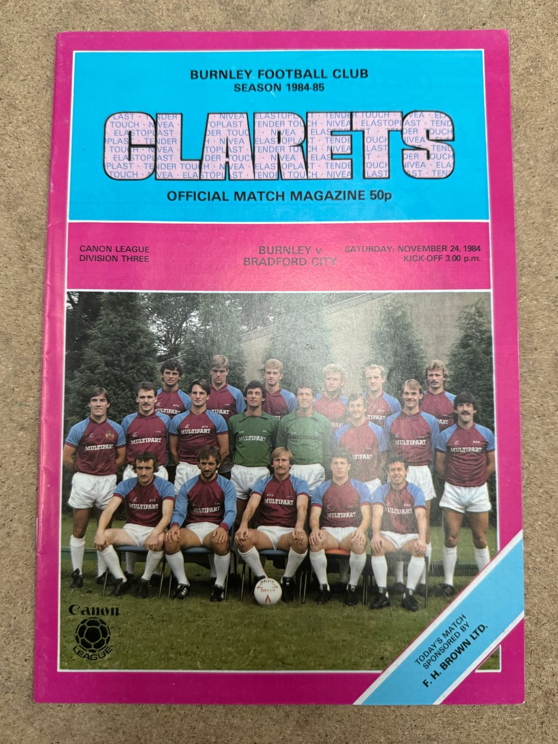 Burnley v Bradford City - 24/11/84