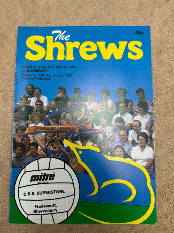 Shrewsbury Town v Barnsley - 17/9/83