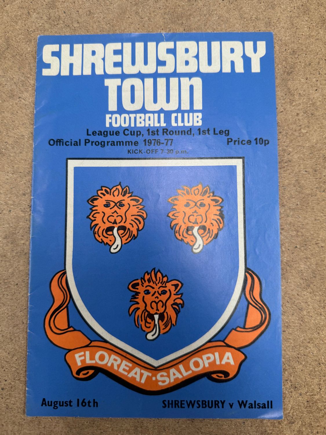 Shrewsbury Town v Walsall - 16/8/76
