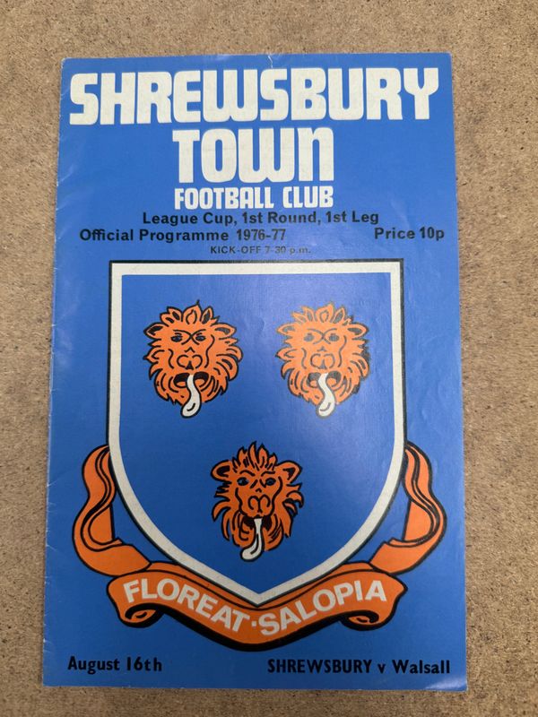 Shrewsbury Town v Walsall - 16/8/76