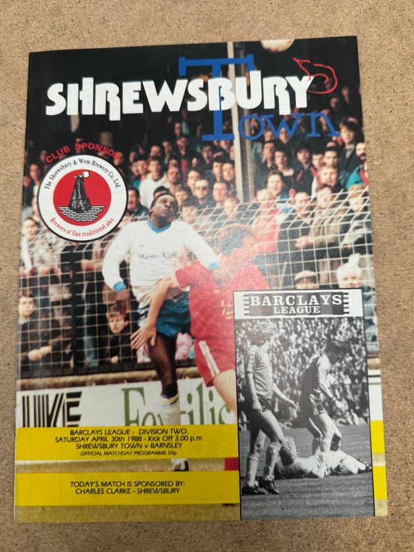 Shrewsbury Town v Barnsley - 30/4/88