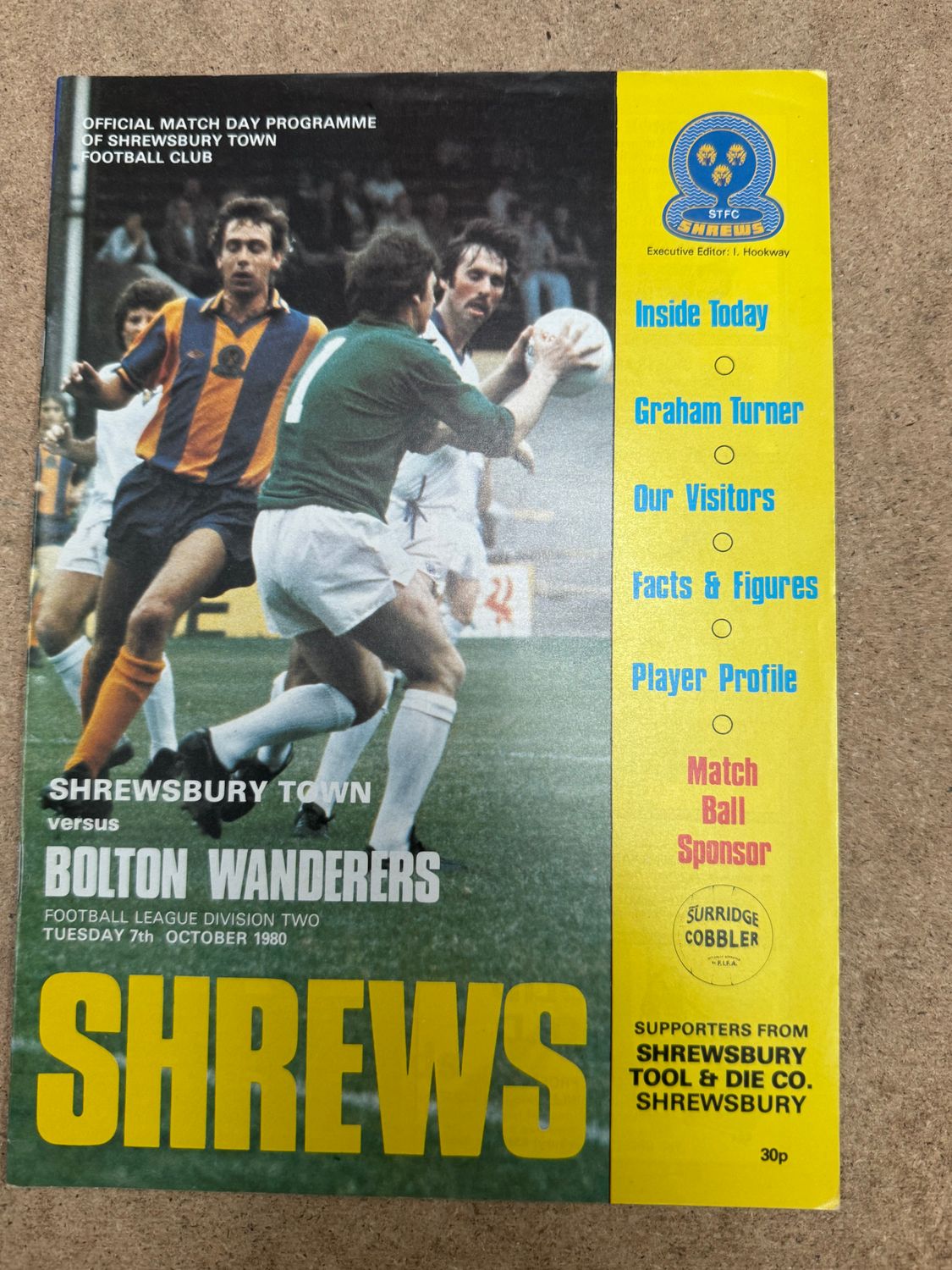 Shrewsbury Town v Bolton Wanderers - 7/10/80