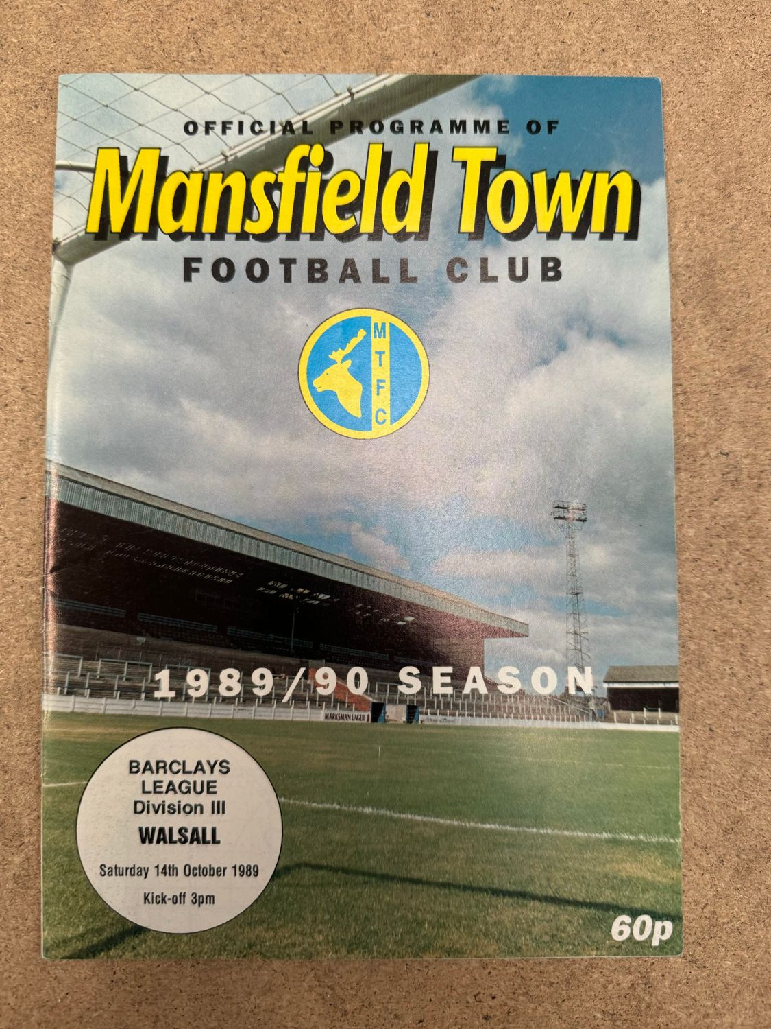 Mansfield Town v Walsall - 14/10/89