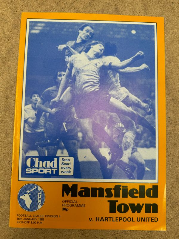 Mansfield Town v Hartlepool United - 16/1/82