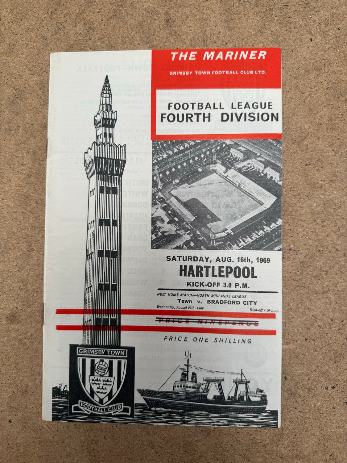 Grimsby Town v Hartlepool United - 16/8/69