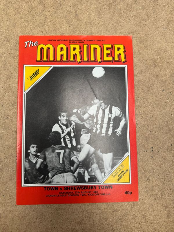 Grimsby Town v Shrewsbury Town  - 27/8/83