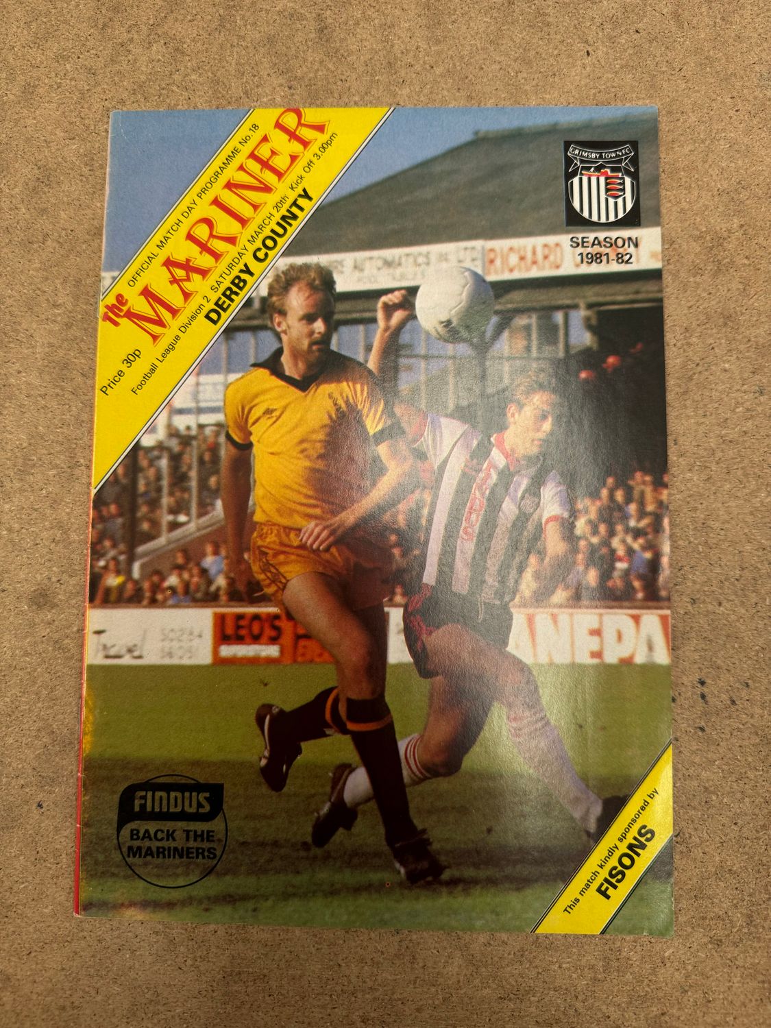 Grimsby Town v Derby County  - 20/3/82