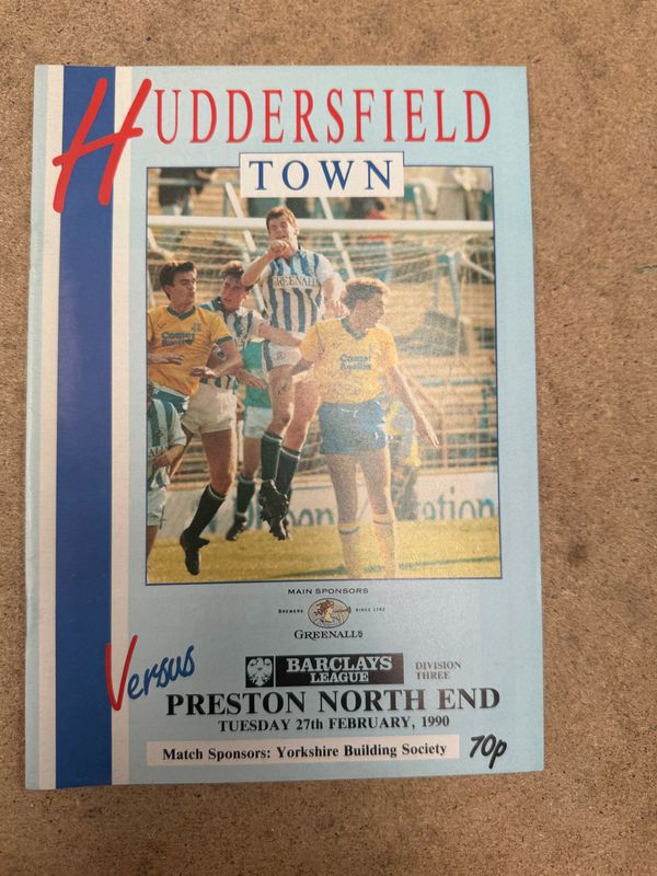 Huddersfield Town v Preston North End  - 27/2/90