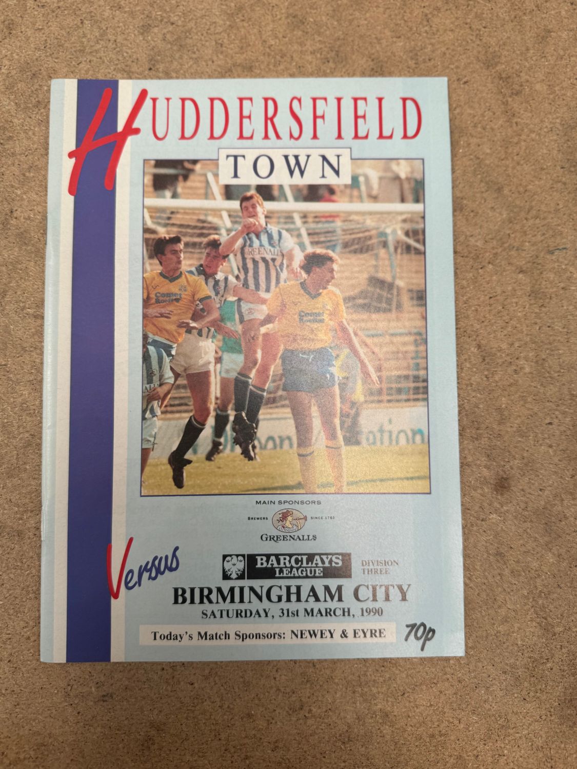 Huddersfield Town v Birmingham City  - 31/3/90