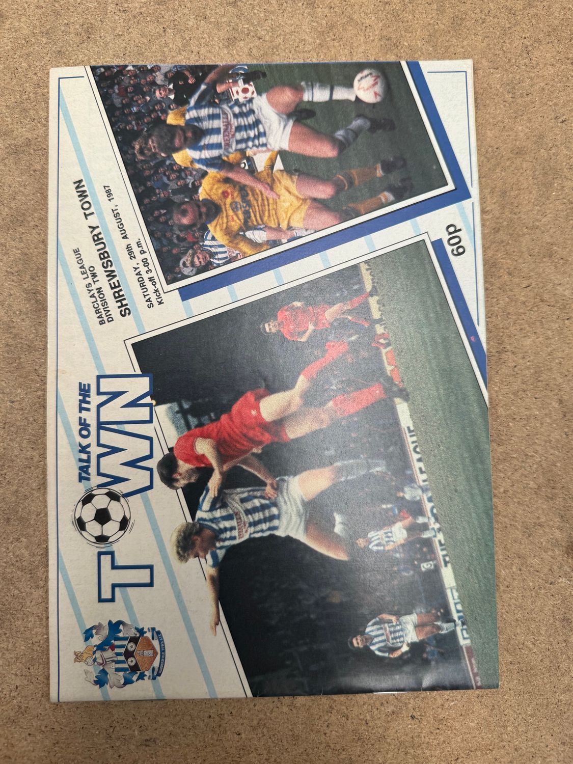 Huddersfield Town v Shrewsbury Town  - 29/8/87