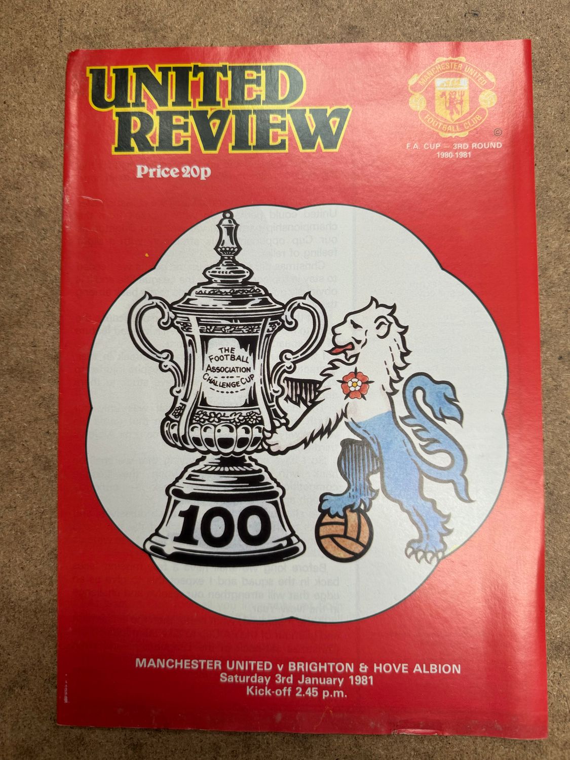 Manchester United v Brighton - 3/1/81