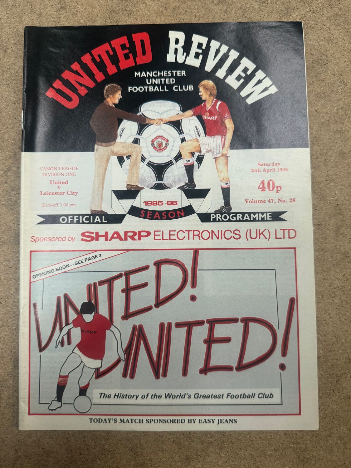 Manchester United v Leicester City - 28/4/86