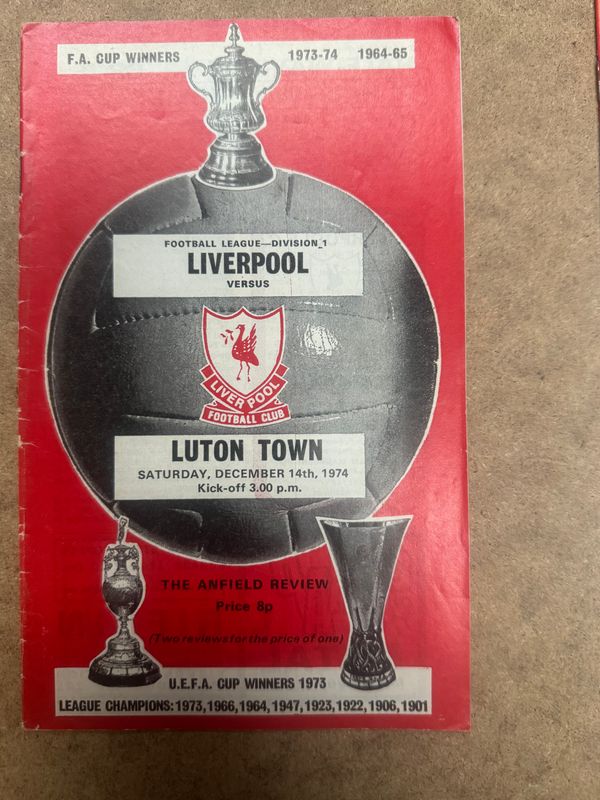 Liverpool v Luton Town - 14/12/74