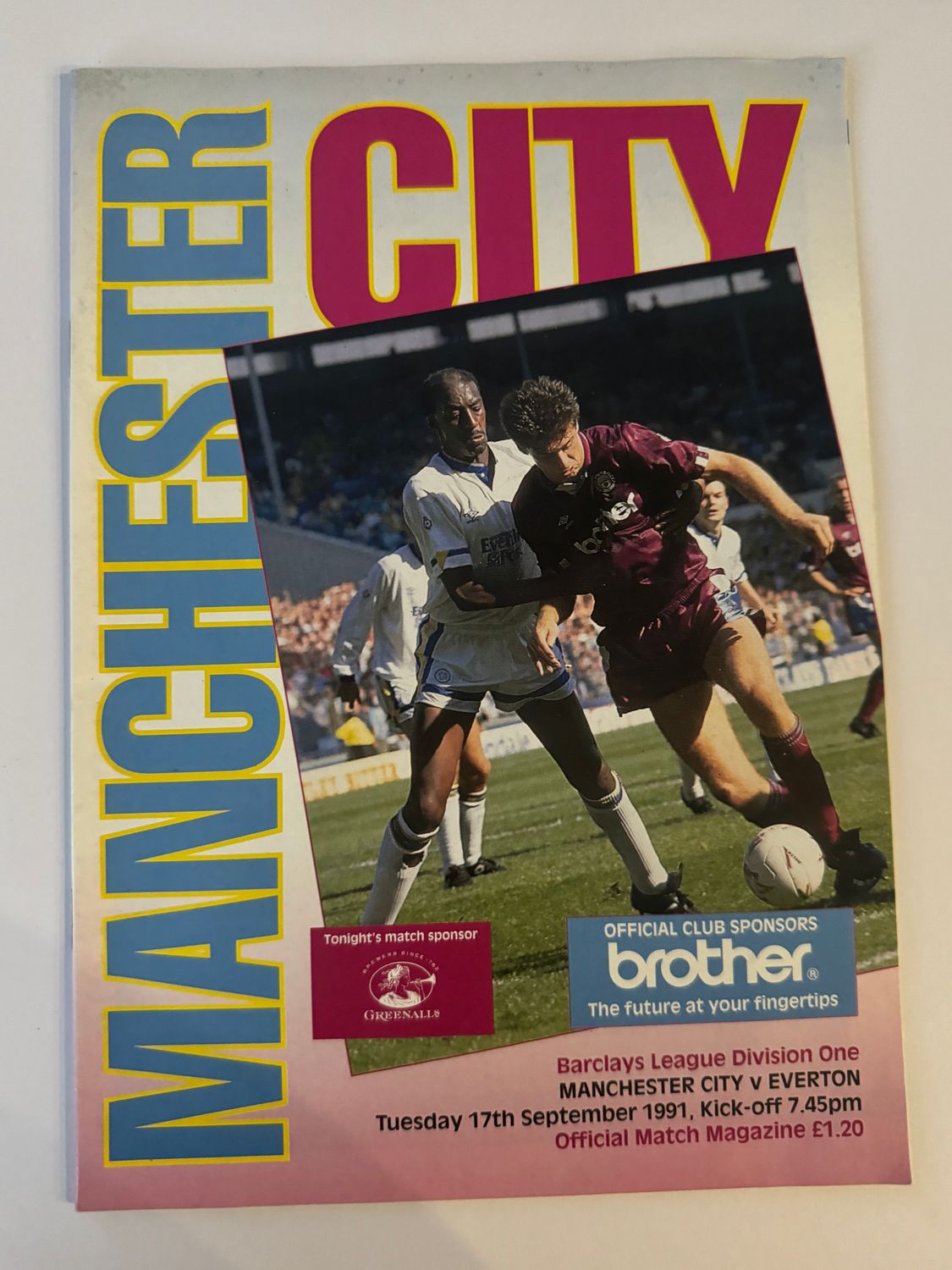 Manchester City v Everton - 17/9/91