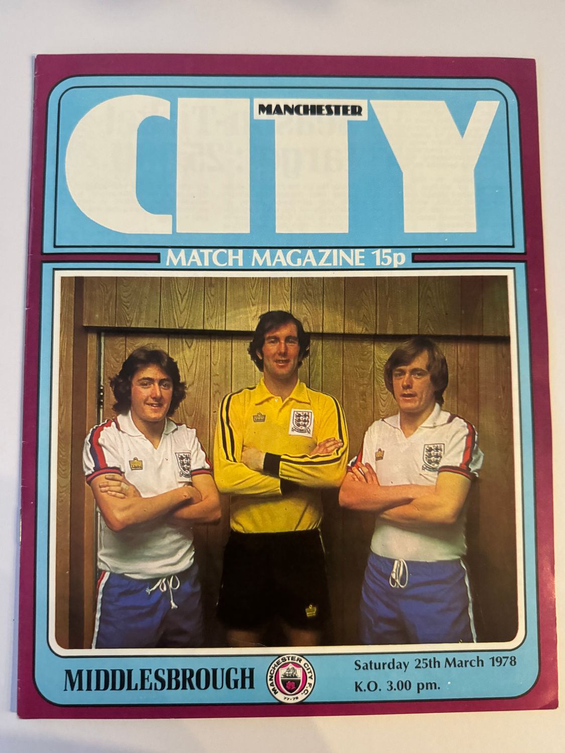 Manchester City v Middlesbrough - 25/3/78