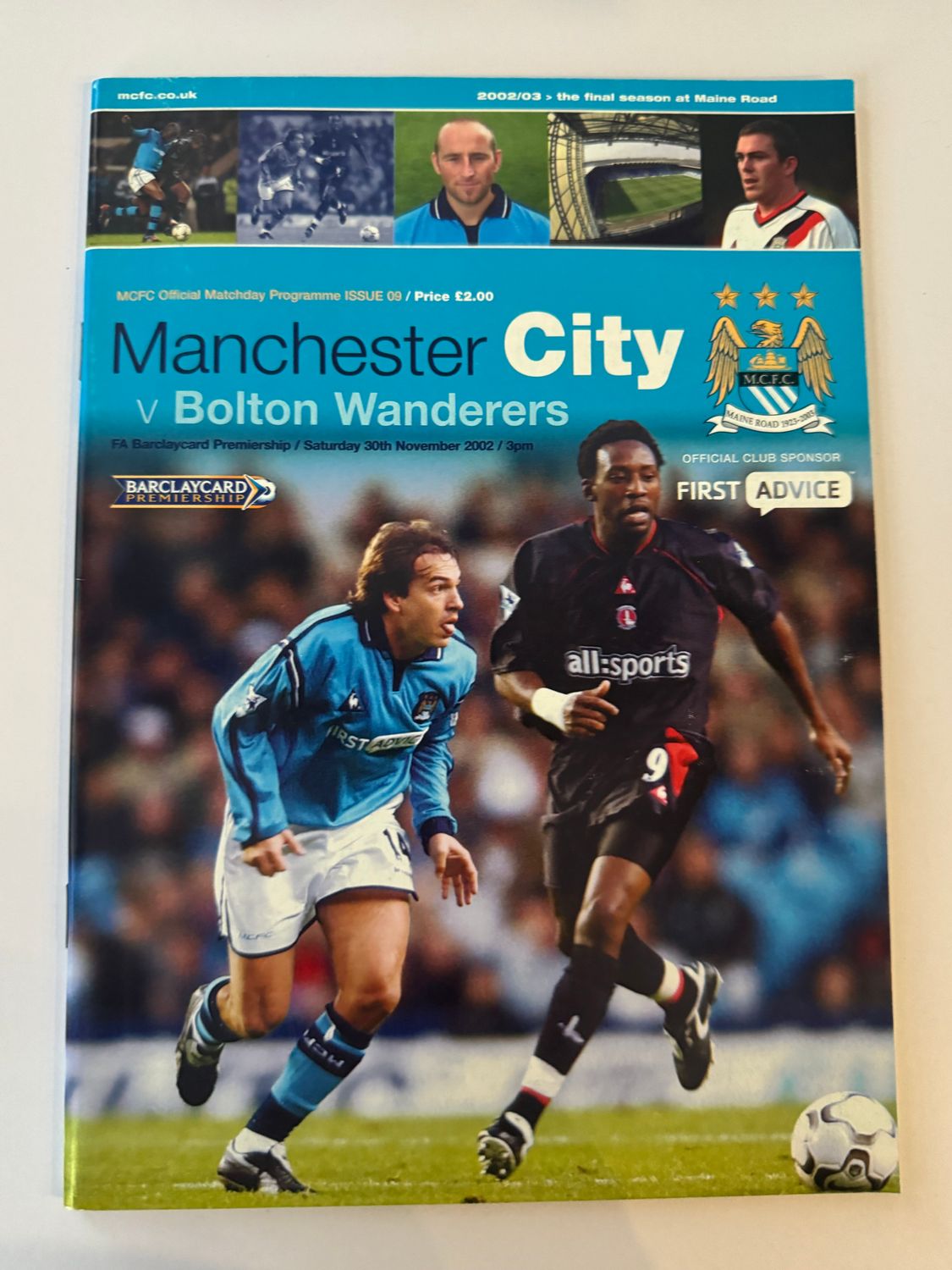 Manchester City v Bolton Wanderers - 30/11/02