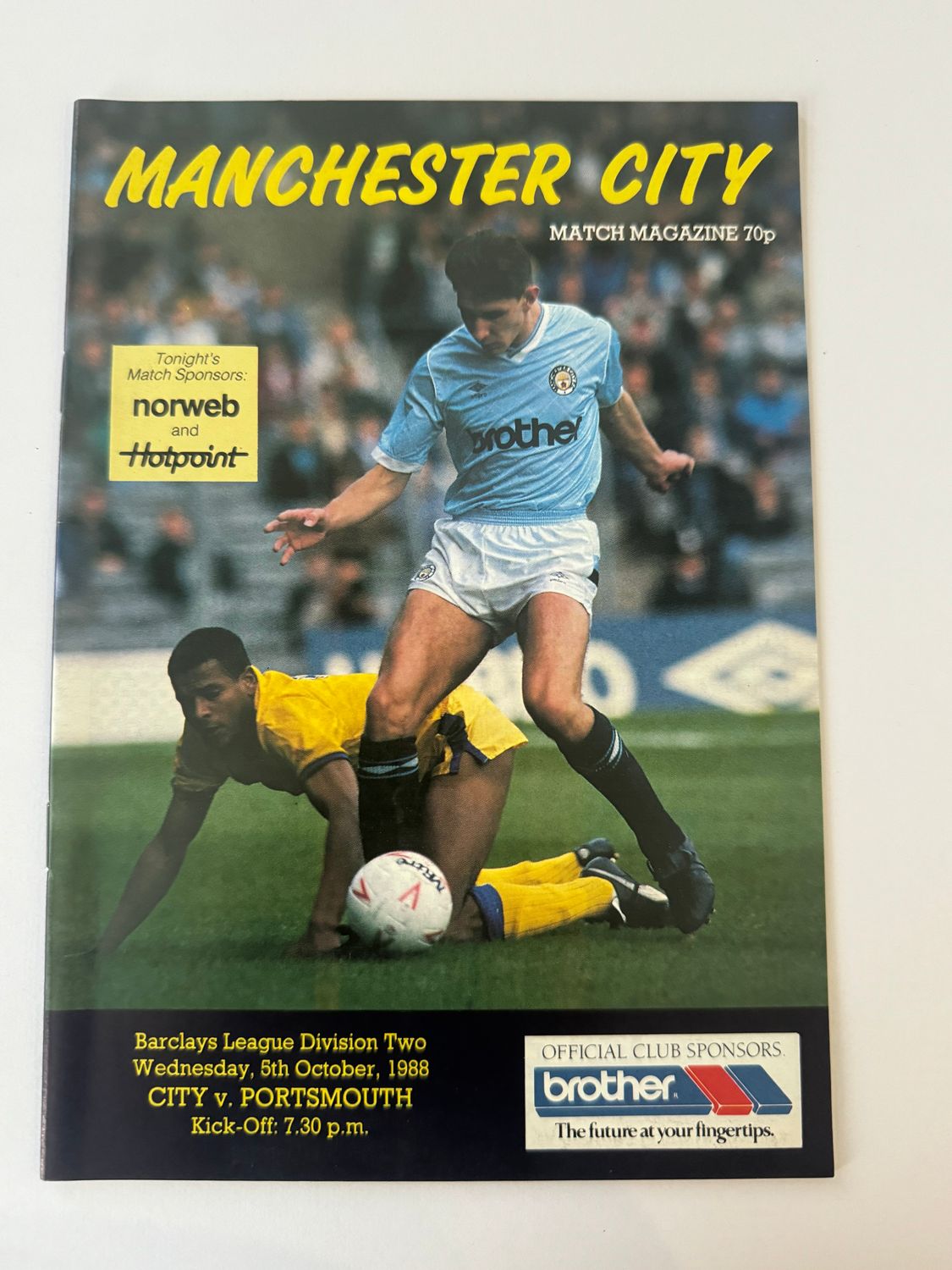 Manchester City v Portsmouth - 5/10/88