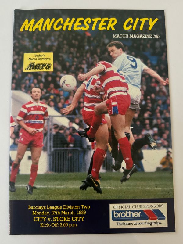 Manchester City v  Stoke City - 27/3/89