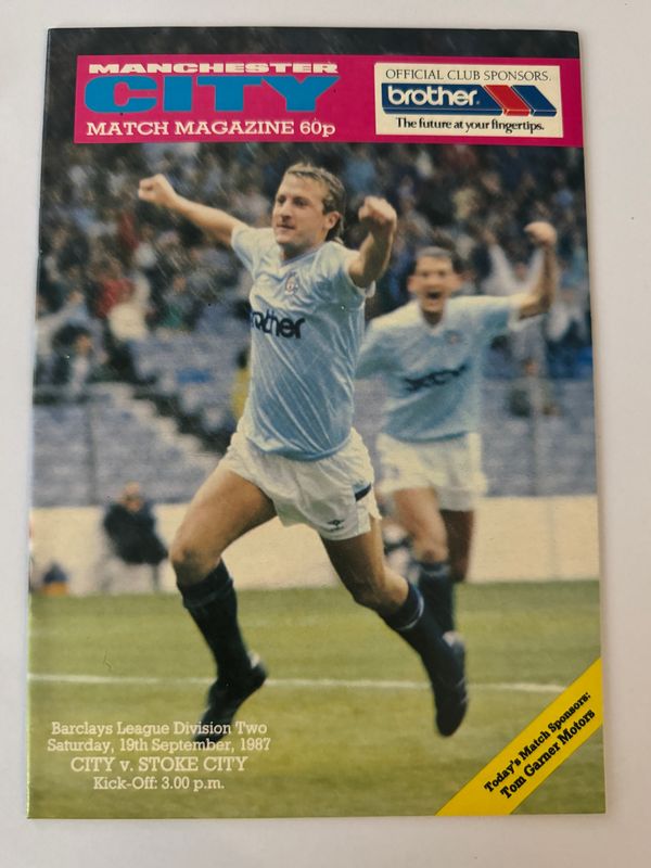 Manchester City v Stoke City - 19/9/87