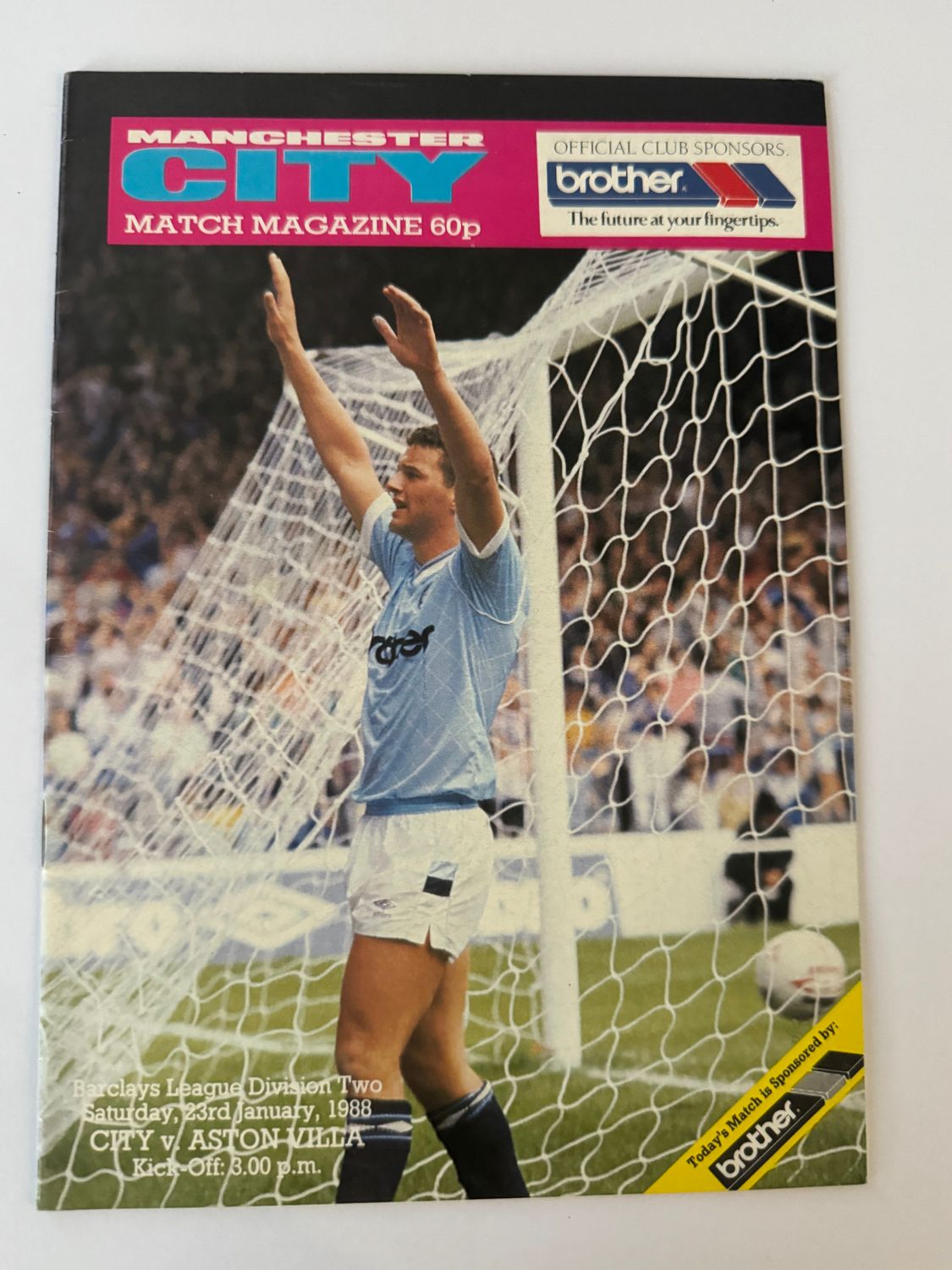 Manchester City v Aston Villa - 23/1/88