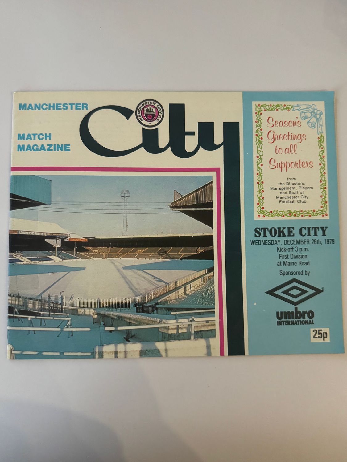 Manchester City v  Stoke City - 26/12/79