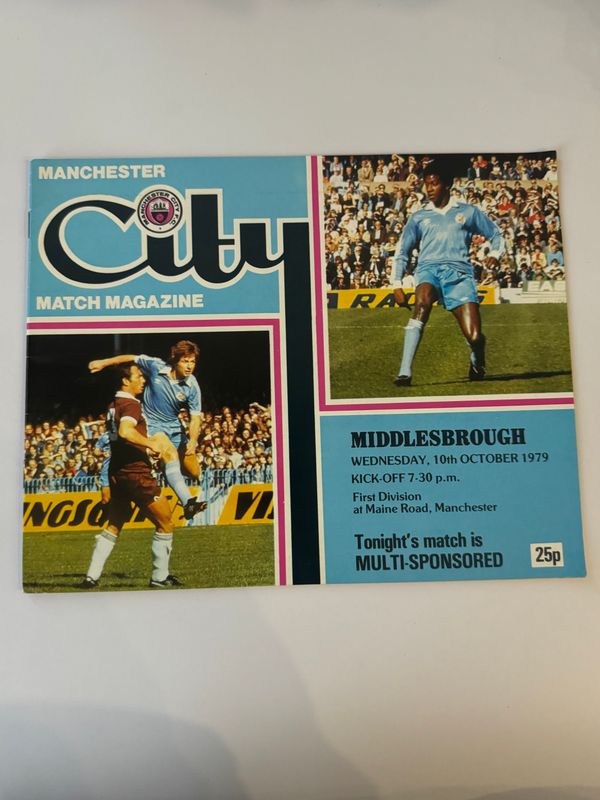Manchester City v  Middlesbrough - 10/10/79