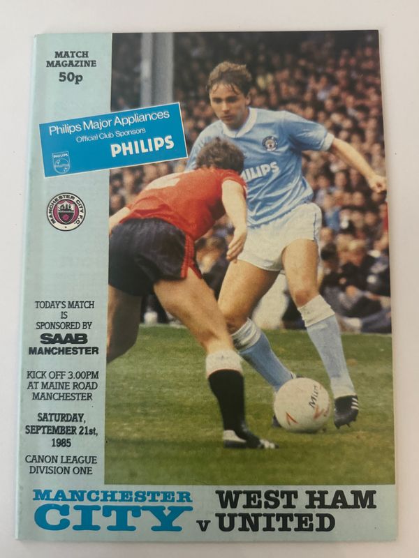 Manchester City v West Ham United - 21/9/85