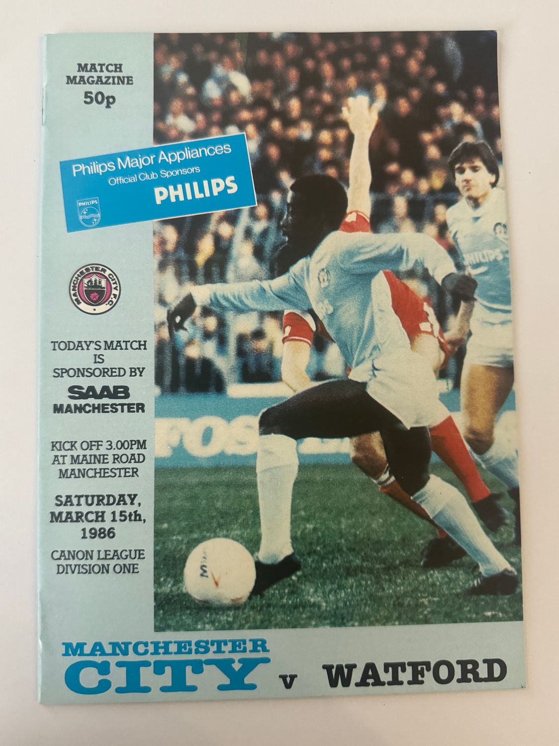 Manchester City v Watford - 15/3/86