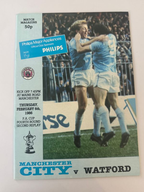 Manchester City v Watford - 6/2/86