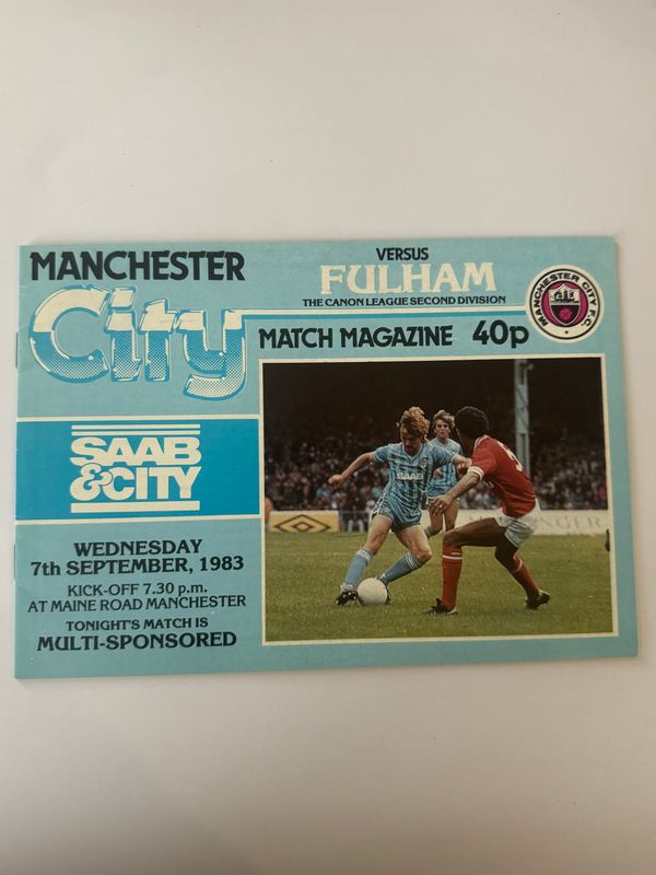 Manchester City v  Fulham - 7/9/83