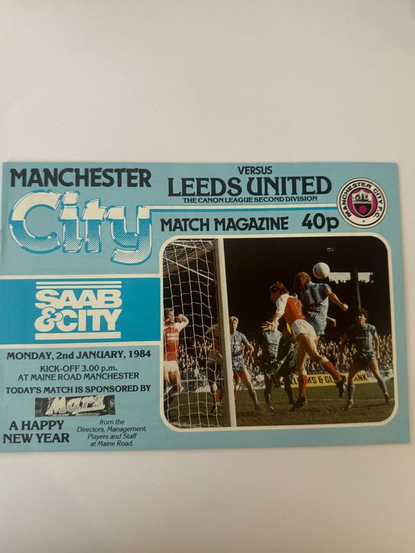Manchester City v  Leeds United - 2/1/84