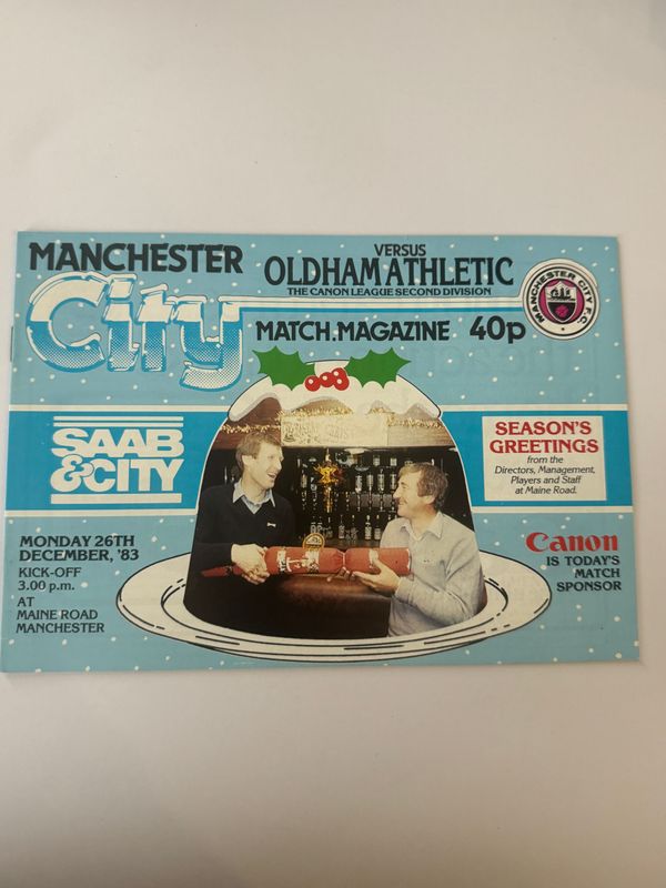 Manchester City v  Oldham Athletic - 26/12/83