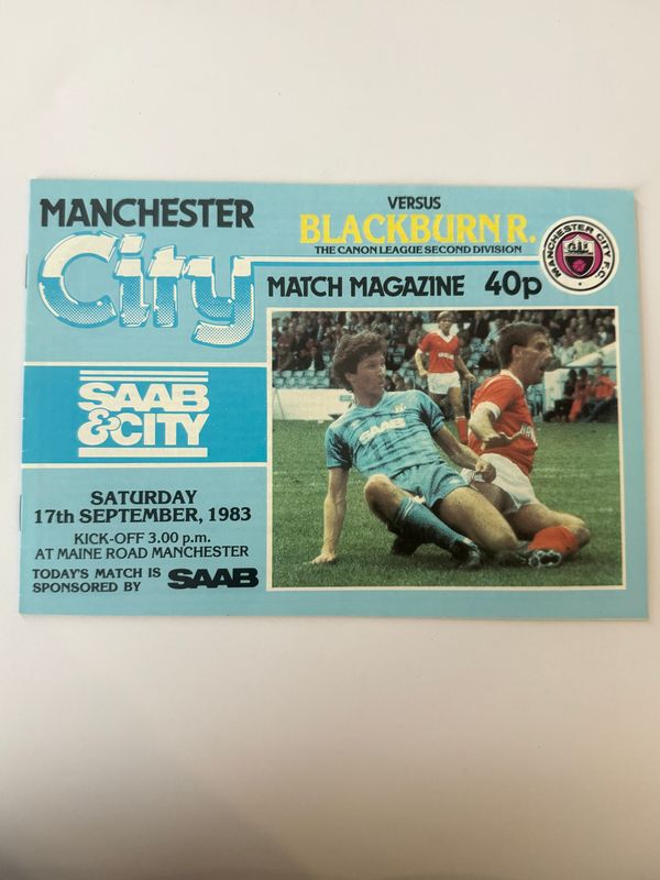 Manchester City v  Blackburn Rovers - 17/9/83