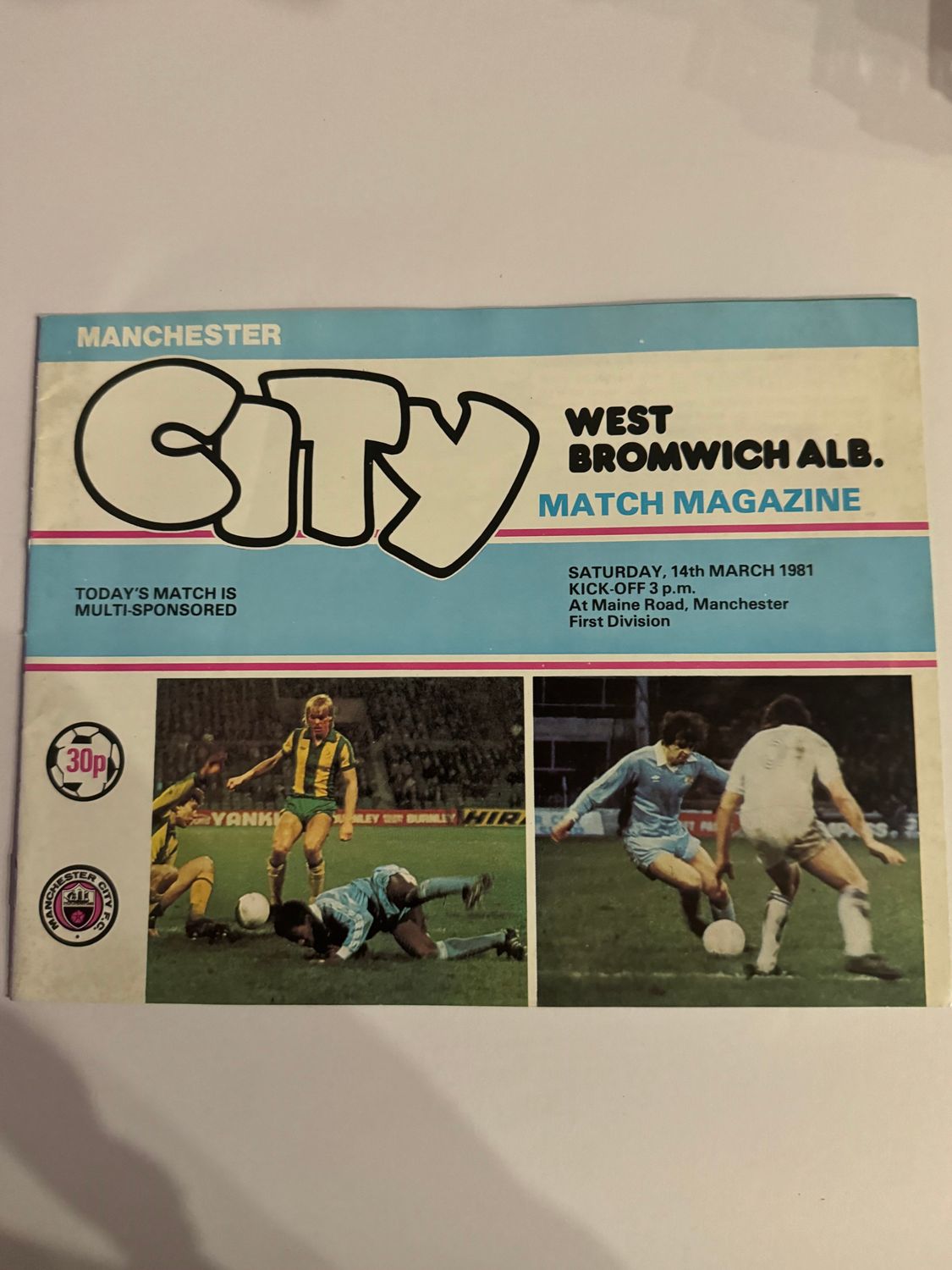 Manchester City v  WBA - 14/3/81