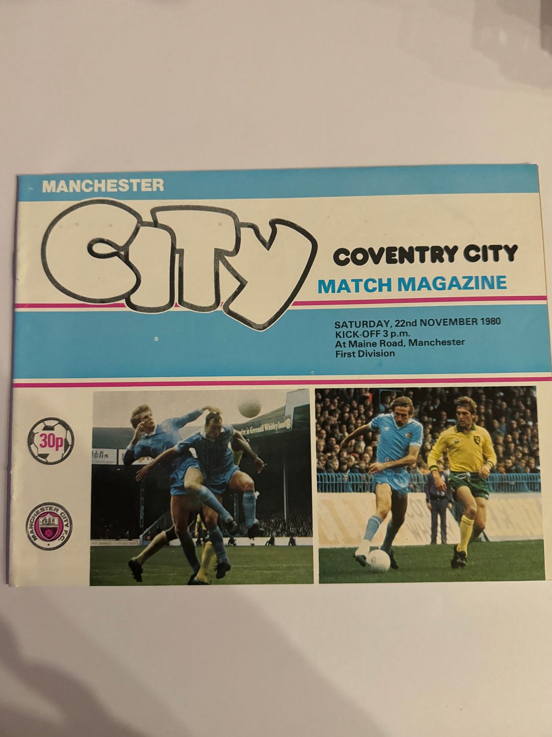 Manchester City v Coventry City - 22/11/80