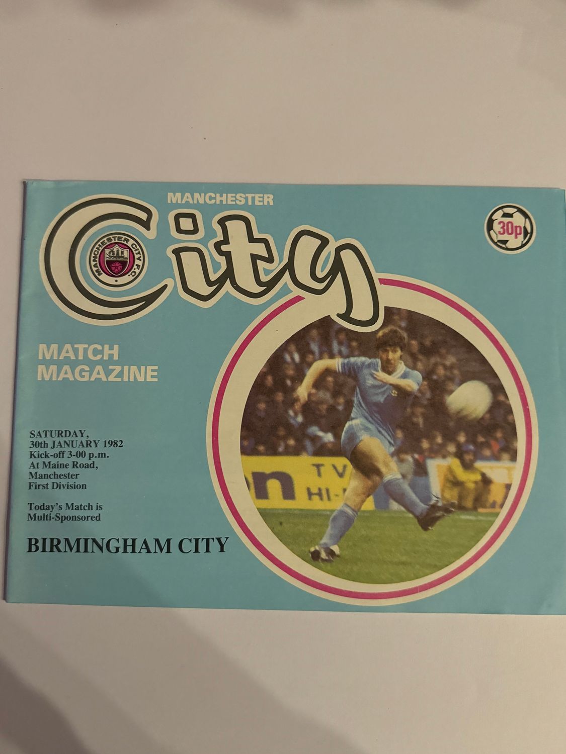 Manchester City v  Birmingham City - 30/1/82