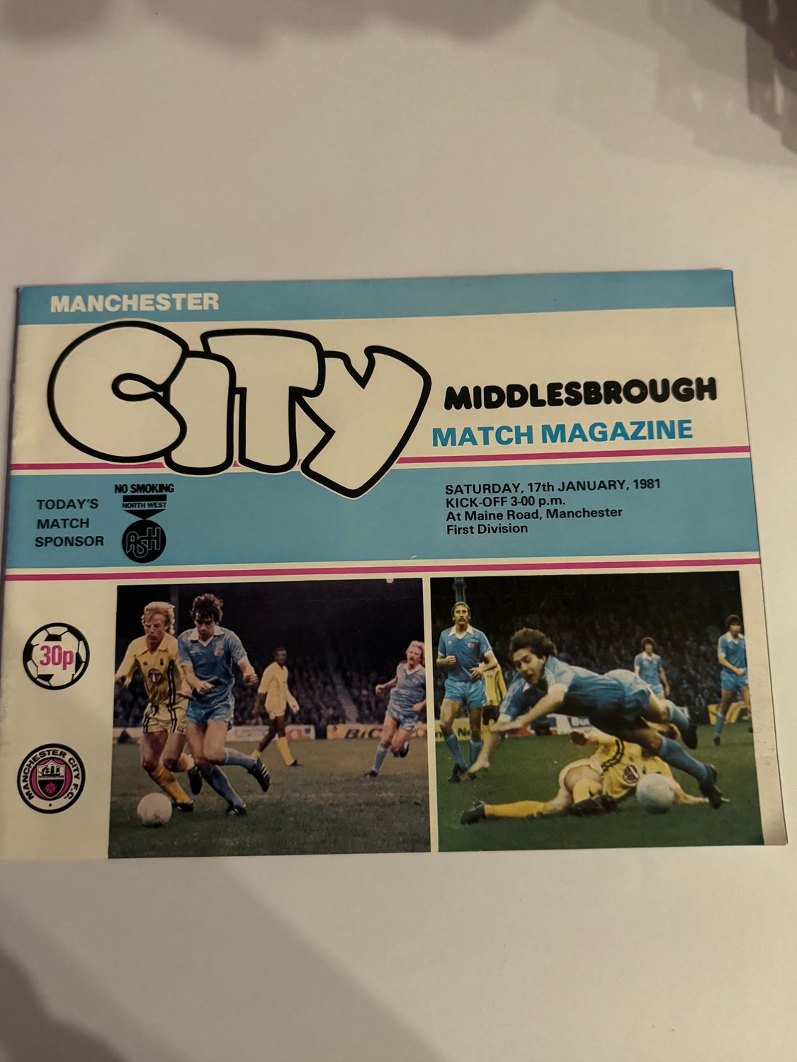 Manchester City v Middlesbrough - 17/1/81