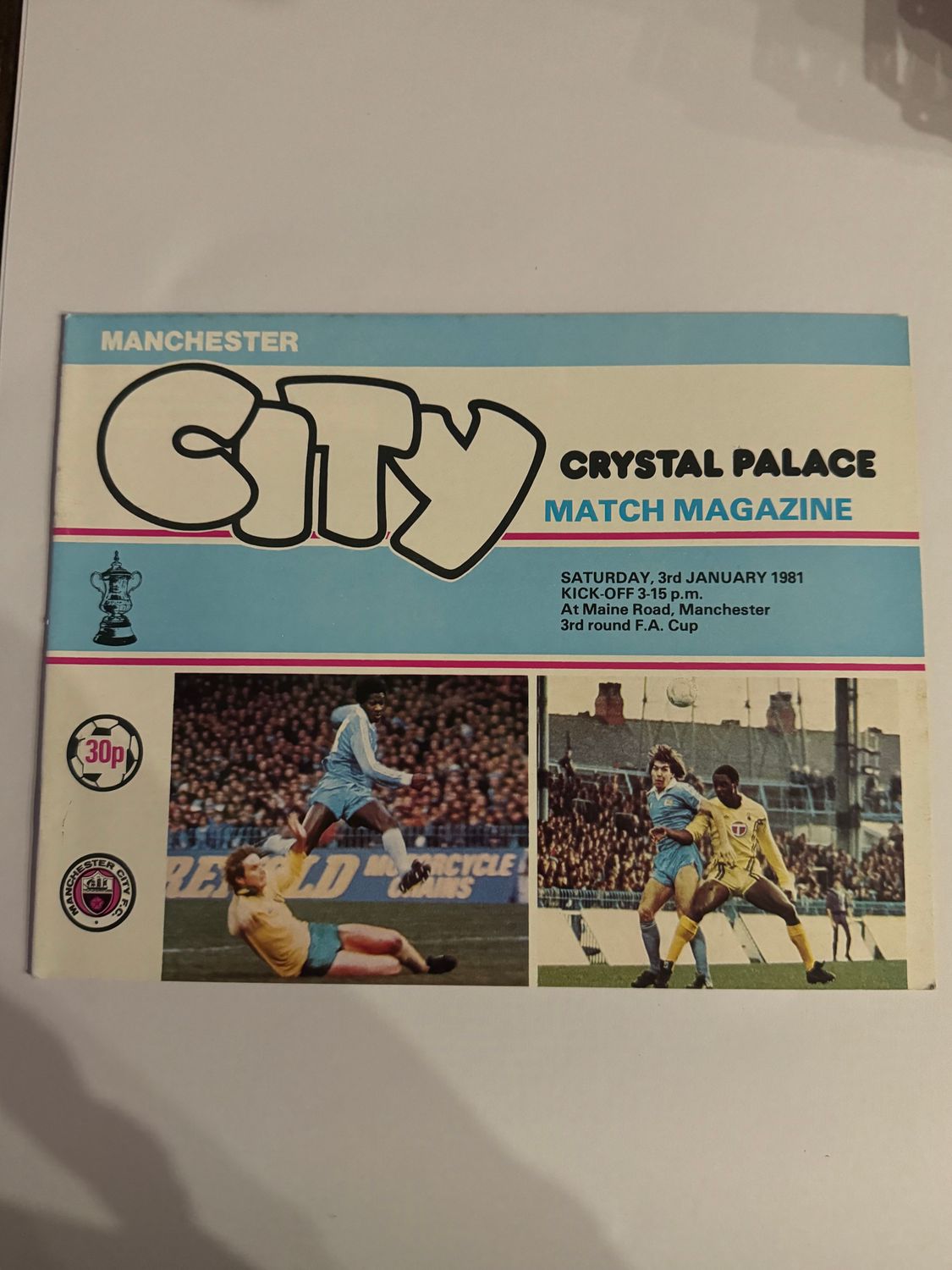 Manchester City v  Crystal Palace - 3/1/81