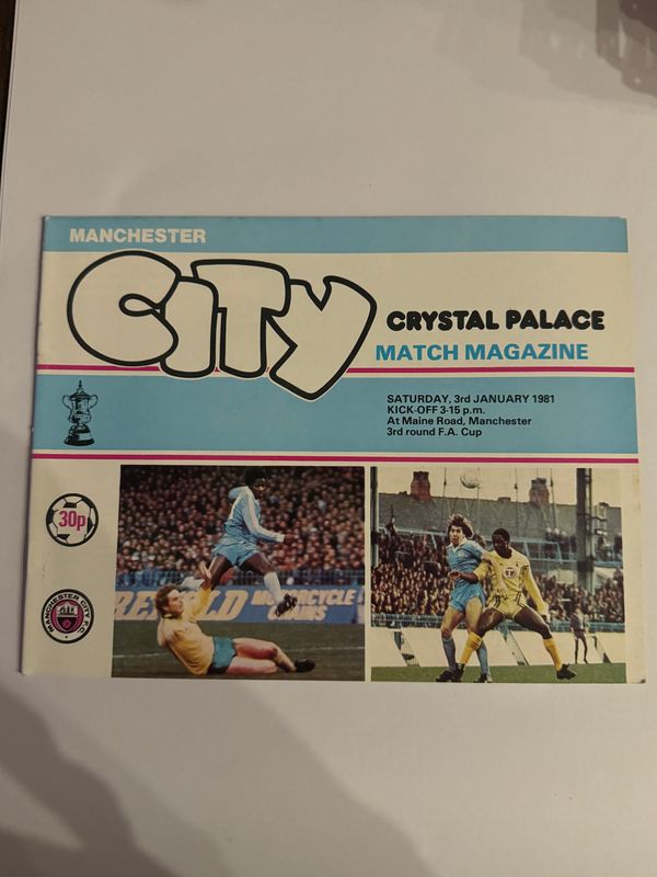 Manchester City v  Crystal Palace - 3/1/81