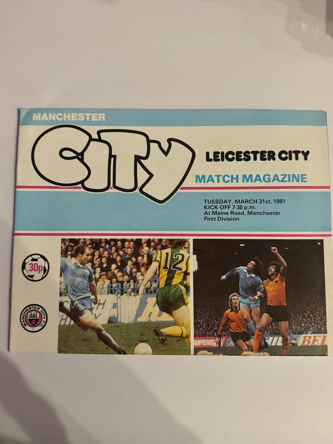 Manchester City v  Leicester City - 31/3/81