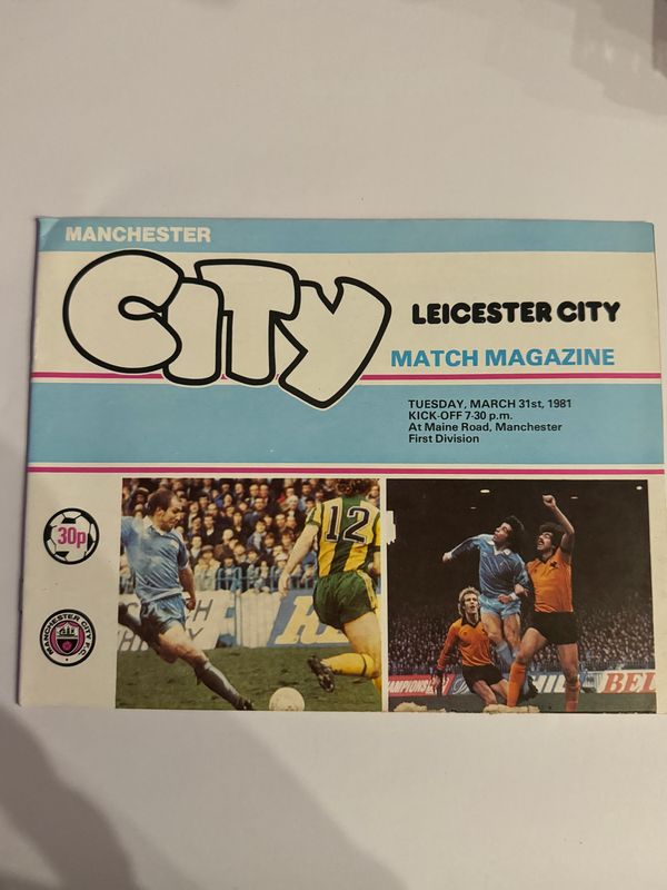Manchester City v  Leicester City - 31/3/81