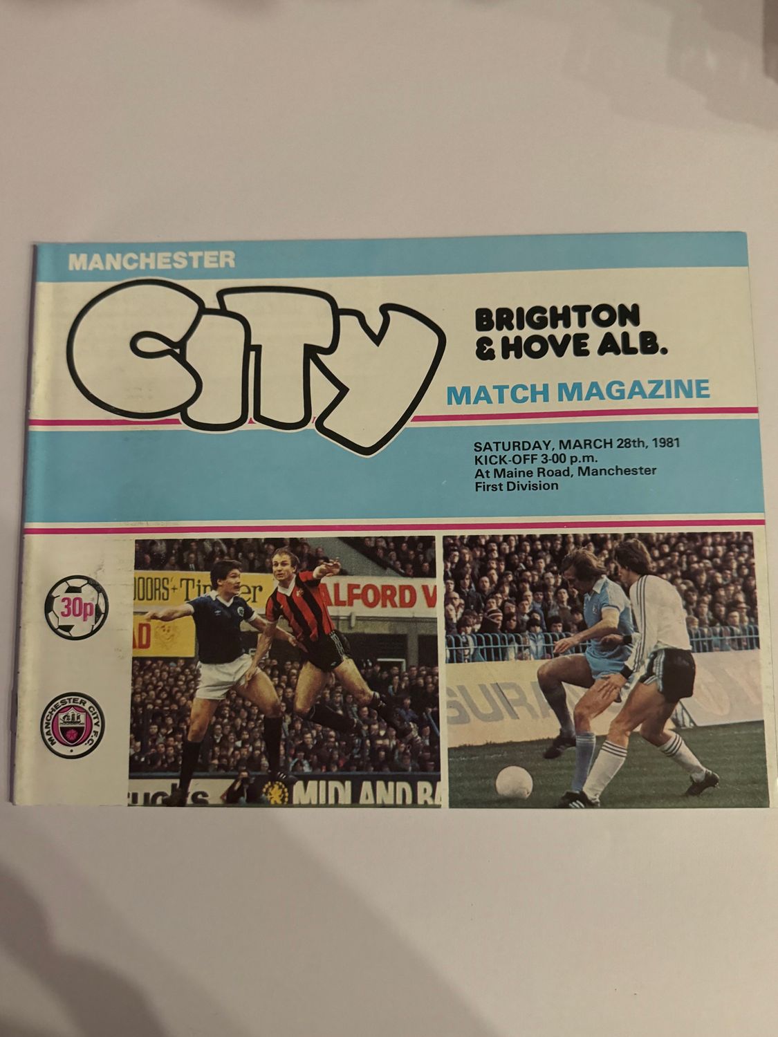 Manchester City v Brighton - 28/3/81