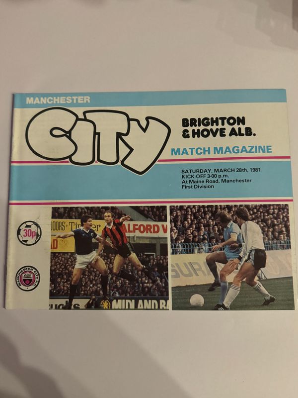 Manchester City v Brighton - 28/3/81