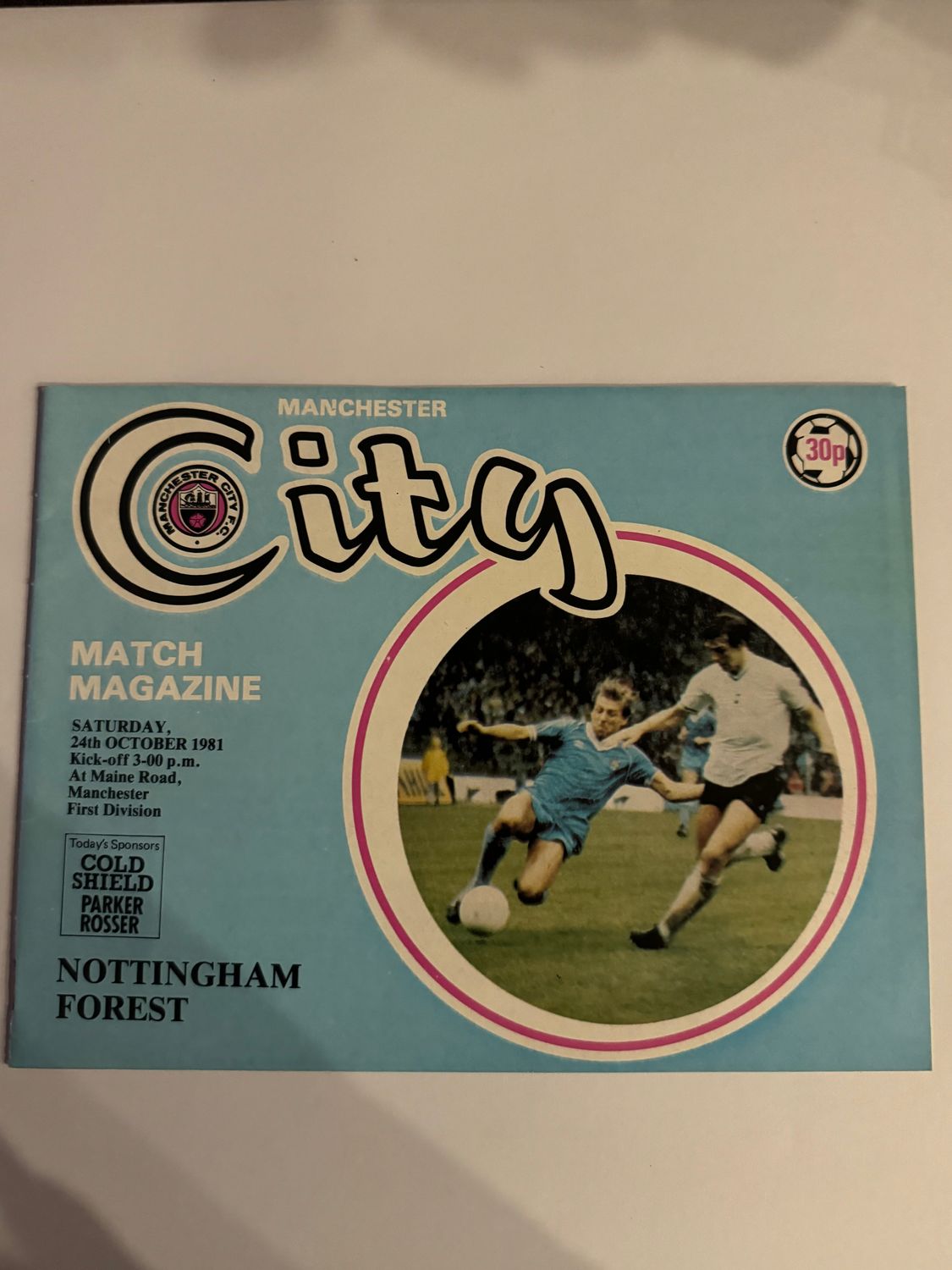 Manchester City v Nottingham Forest - 24/10/81